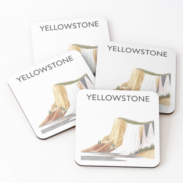 Item preview, Yellowstone National Park Old Faithful Geyser – Minimalist Nature Poster Print designed and sold by OzzFrequency.