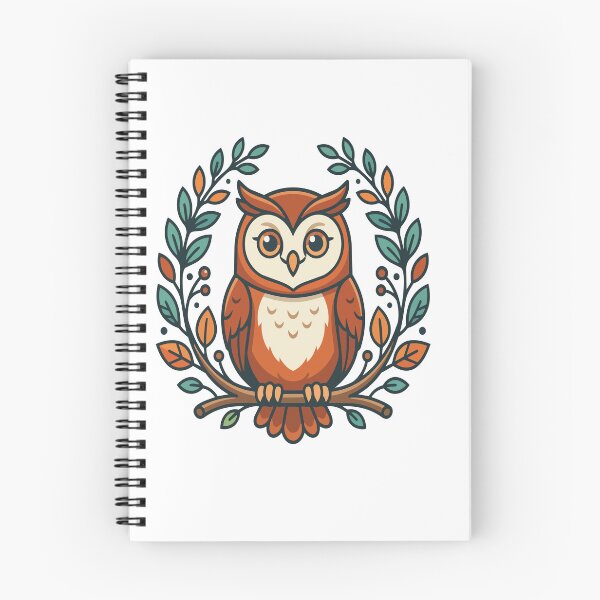 Aperçu de l'œuvre Cute Forest Owl In Autumn Leaf Wreath Art créée et vendue par BoyleDesignShop.