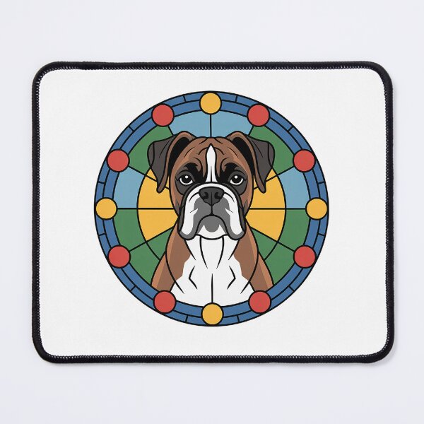 Item preview, Boxer Stained Glass Portrait designed and sold by theartfulaspie.