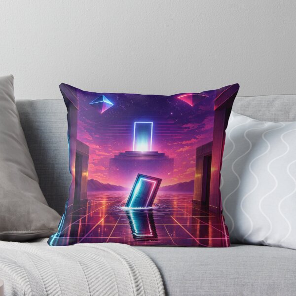 Item preview, Liminal Synthwave Portal Door – Neon Retro Futuristic Vaporwave Aesthetic Grid Landscape designed and sold by 486DesignCo.