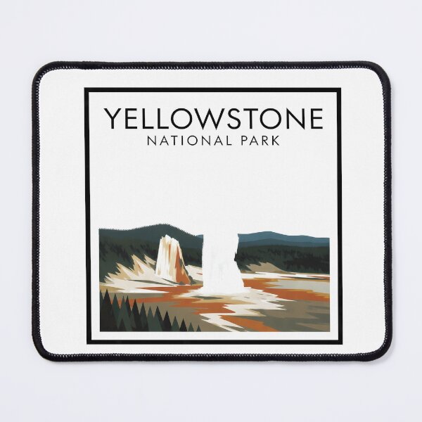 Item preview, Yellowstone National Park Old Faithful Geyser – Minimalist Nature Poster Print designed and sold by OzzFrequency.