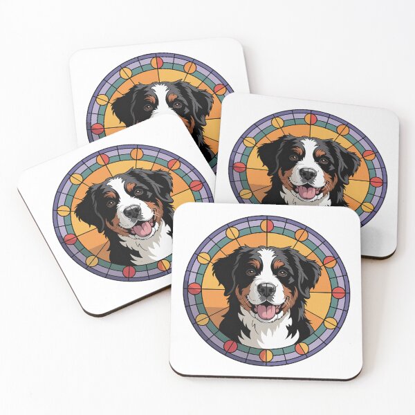 Item preview, Bernese Mountain Dog Stained Glass Portrait designed and sold by theartfulaspie.