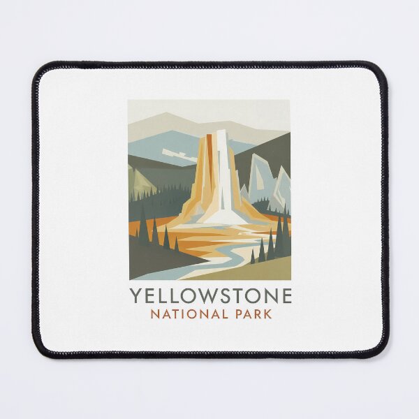 Item preview, Yellowstone National Park Old Faithful Geyser – Minimalist Nature Poster Print designed and sold by OzzFrequency.