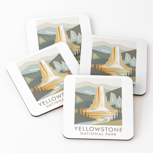 Item preview, Yellowstone National Park Old Faithful Geyser – Minimalist Nature Poster Print designed and sold by OzzFrequency.