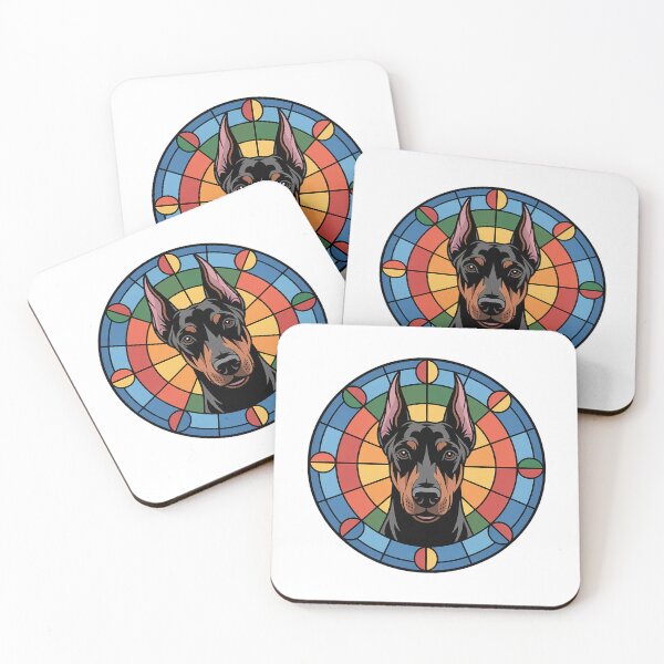 Item preview, Doberman Pinscher Stained Glass Portrait designed and sold by theartfulaspie.