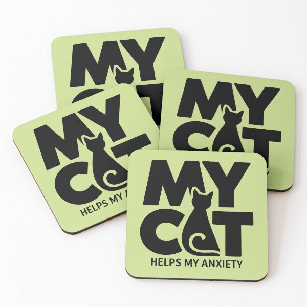 Item preview, My Cat Helps My Anxiety Minimalist Feline Typography designed and sold by GrafTeesLab.