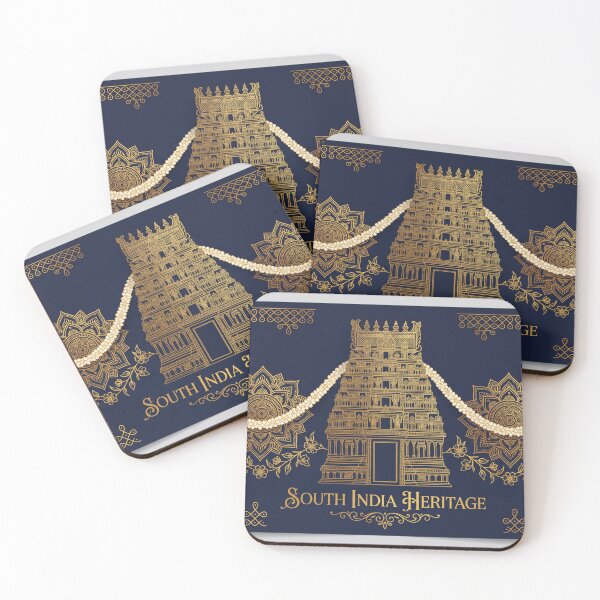 Item preview, South India Heritage Temple Gold Navy Mug designed and sold by OsmosisShop.