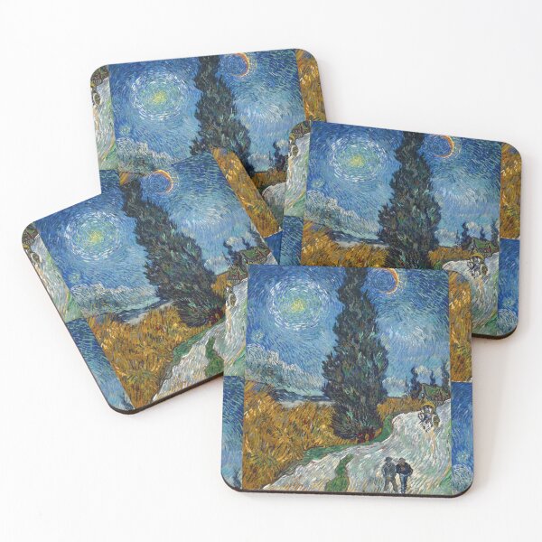Item preview, Country Road in Provence By Night by Vincent van Gogh: Post Impressionist Poster designed and sold by artofuniverse.