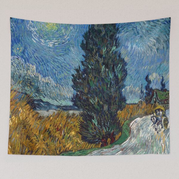 Item preview, Country Road in Provence By Night by Vincent van Gogh: Post Impressionist Poster designed and sold by artofuniverse.