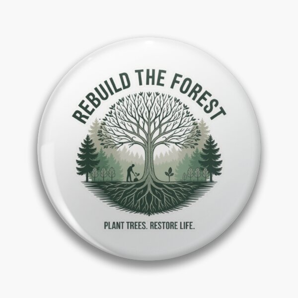Item preview, Rebuild the Forest Sticker – Minimalist Tree Conservation Design for Nature Lovers & Eco Friendly Gift Buyers designed and sold by GemBob Creations.