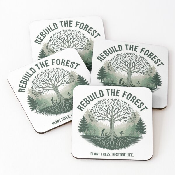 Item preview, Rebuild the Forest Sticker – Minimalist Tree Conservation Design for Nature Lovers & Eco Friendly Gift Buyers designed and sold by GemBob Creations.