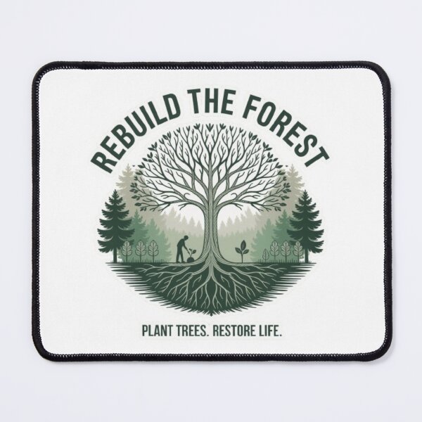 Item preview, Rebuild the Forest Sticker – Minimalist Tree Conservation Design for Nature Lovers & Eco Friendly Gift Buyers designed and sold by GemBob Creations.