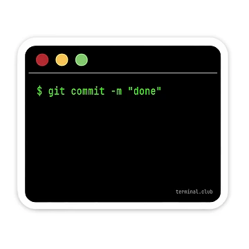 Artwork thumbnail, git commit -m "done" – Minimal Developer Command by TerminalClub