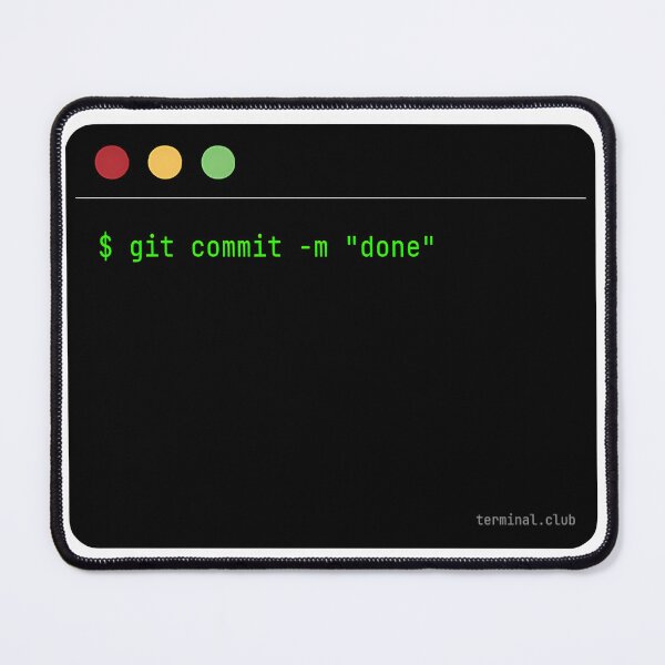 Item preview, git commit -m "done" – Minimal Developer Command designed and sold by TerminalClub.