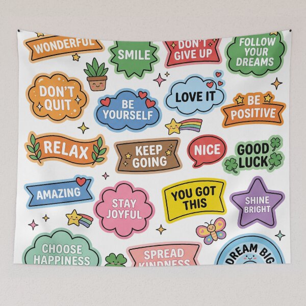 Item preview, Kawaii Positive Affirmations Sticker Sheet - Cute Motivational Quotes designed and sold by VineVibe16Studio.