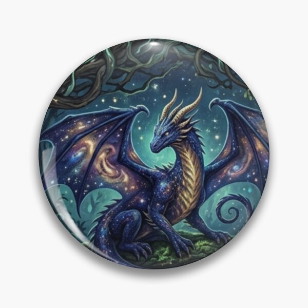 Item preview, Celestial Forest Dragon Pattern - Galaxy Wings & Ancient Mystical Trees designed and sold by InnerwayStudio.