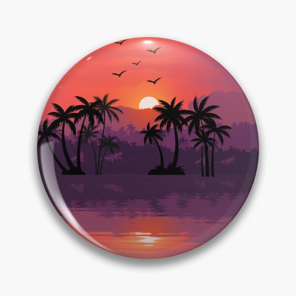 Item preview, Tropical Sunset Palm Trees Landscape Art designed and sold by Cutethings3.