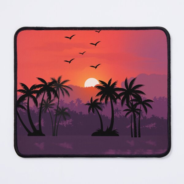 Item preview, Tropical Sunset Palm Trees Landscape Art designed and sold by Cutethings3.