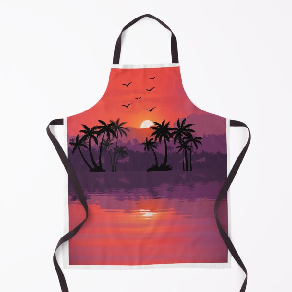 Item preview, Tropical Sunset Palm Trees Landscape Art designed and sold by Cutethings3.