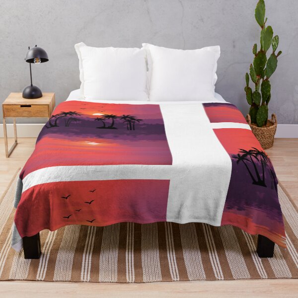 Item preview, Tropical Sunset Palm Trees Landscape Art designed and sold by Cutethings3.