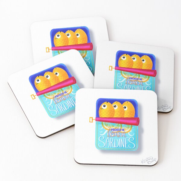 Item preview, Lemon Sardine Tin Illustration | Cute Fish Art Coastal Kitchen Decor Whimsical Food Illustration designed and sold by What a Great Shop!.