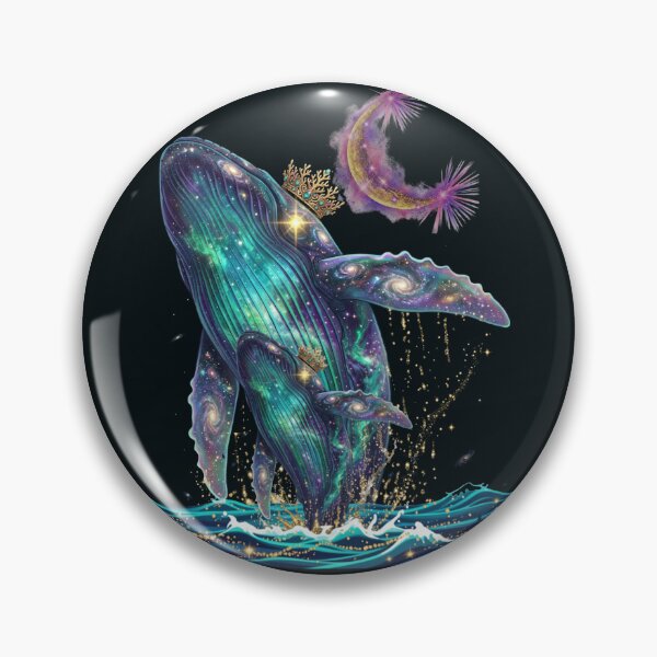 Item preview, Celestial Humpback Whale with Golden Constellations and Moon designed and sold by Diseño que alegran tu día.
