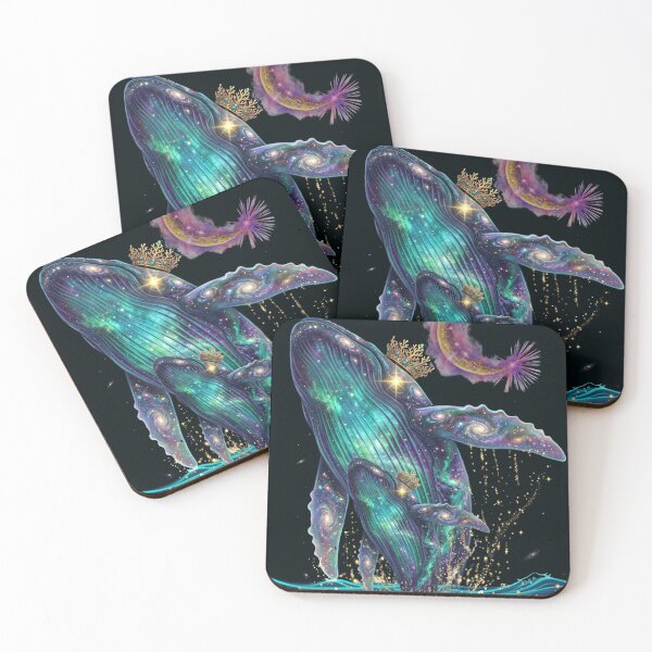Item preview, Celestial Humpback Whale with Golden Constellations and Moon designed and sold by Diseño que alegran tu día.