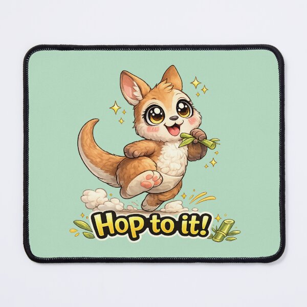 Item preview, Funny Cute Kangaroo Big Eyes Kawaii Cartoon Hop To It Jumping Kangaroo designed and sold by Nusha Creations.