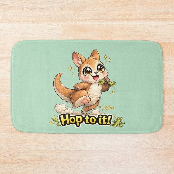 Item preview, Funny Cute Kangaroo Big Eyes Kawaii Cartoon Hop To It Jumping Kangaroo designed and sold by Nusha Creations.