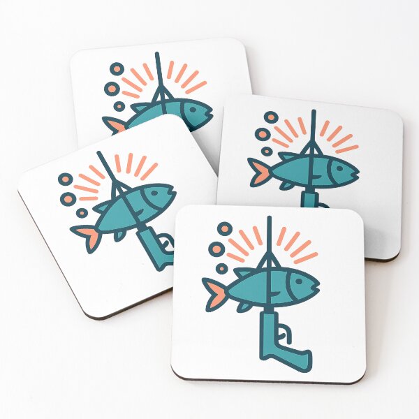 Item preview, Spearfishing Bold Graphic Teal Coral Speargun Fish designed and sold by Roseyteedesigns.