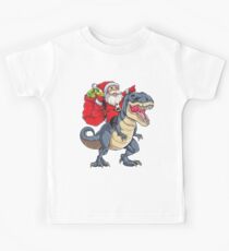 Santa Riding Dinosaur T rex T Shirt Christmas Gifts X-mas Kids Boys Girls Man Women Kids T-Shirt
