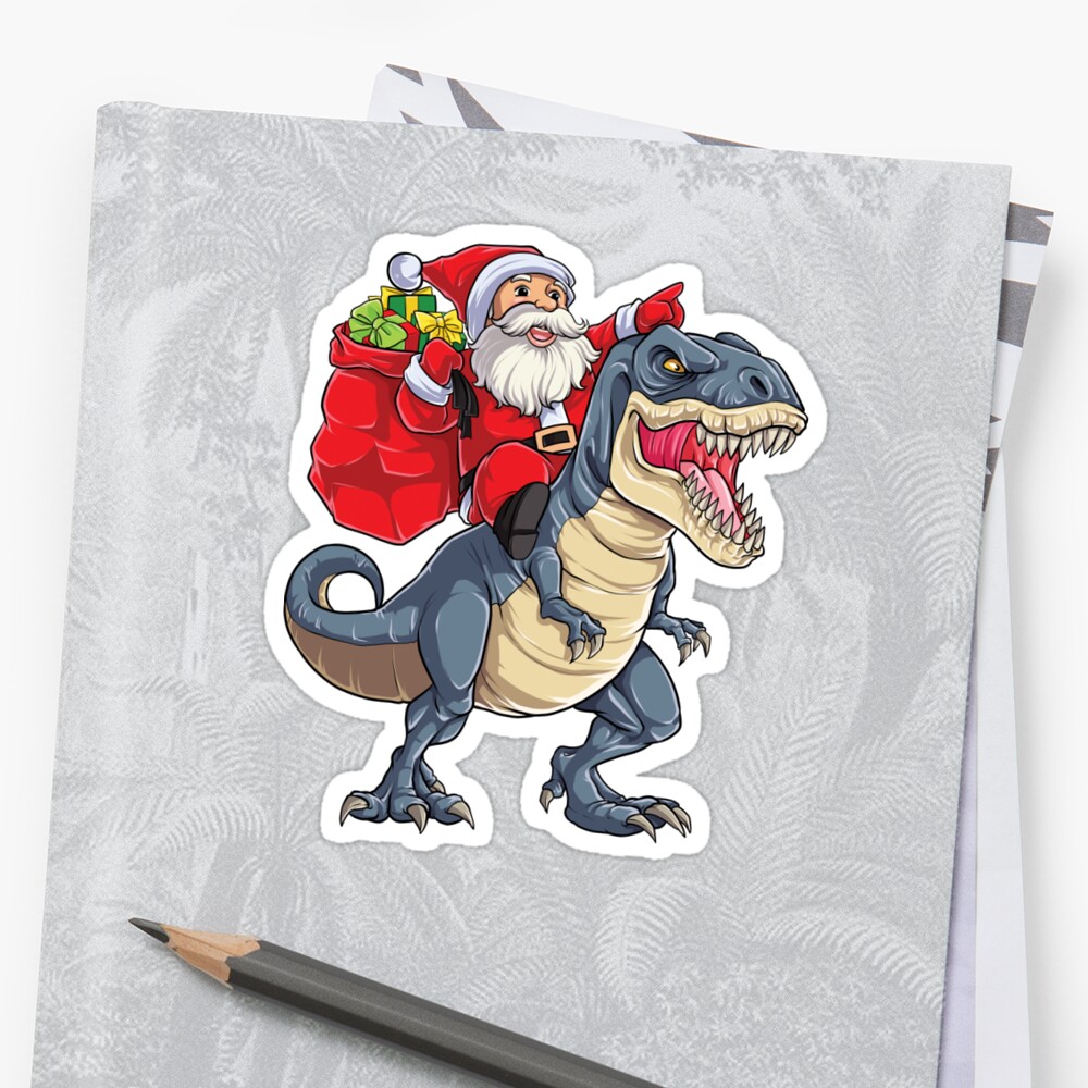 dinosaur santa shirt