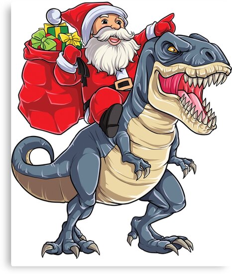 dinosaur santa shirt