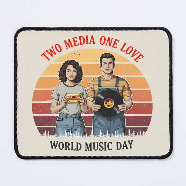 Item preview, Two Media One Love – Retro Music World Music Day designed and sold by Art-Arcade6.