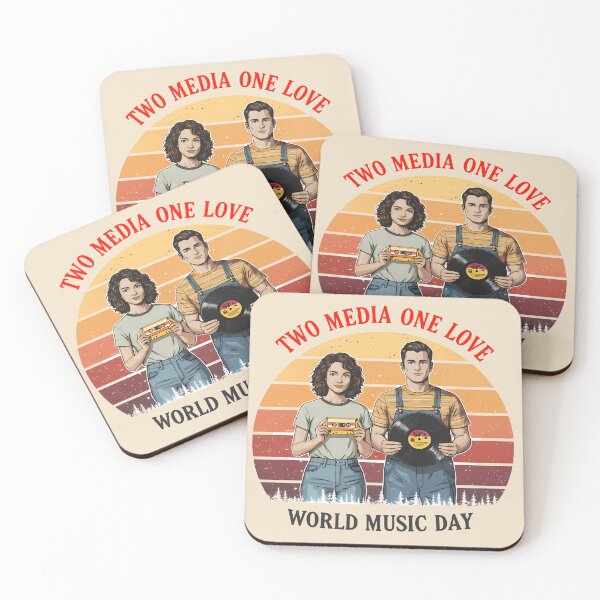 Item preview, Two Media One Love – Retro Music World Music Day designed and sold by Art-Arcade6.