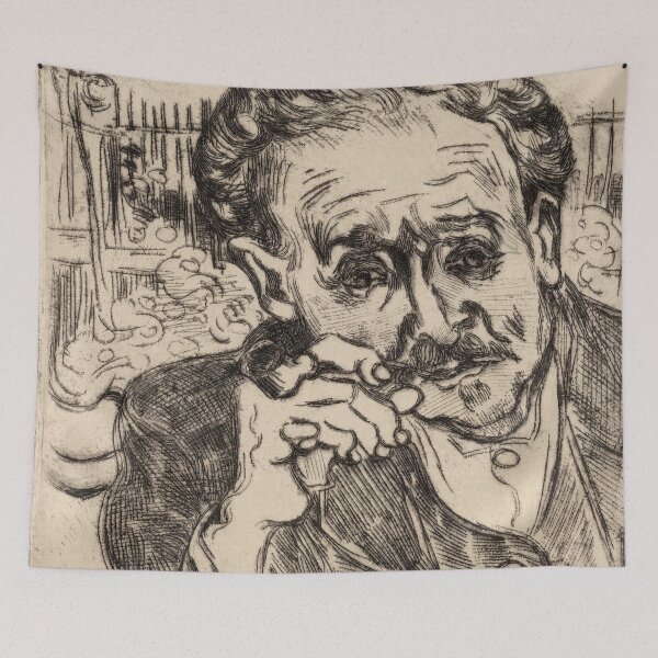 Item preview, Dr Gachet Man With a Pipe by Vincent van Gogh: Expressive Portrait Poster designed and sold by artofuniverse.