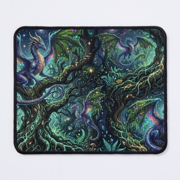 Item preview, Opal Scale Drake - Mossy Wings & Glowing Mushrooms Pattern designed and sold by InnerwayStudio.