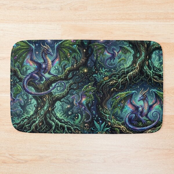 Item preview, Opal Scale Drake - Mossy Wings & Glowing Mushrooms Pattern designed and sold by InnerwayStudio.