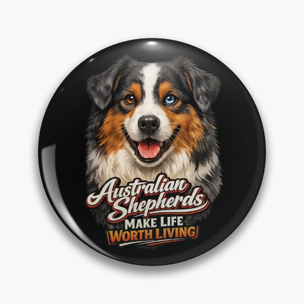 Item preview, Australian Shepherd Heterochromia Dog Portrait – Australian Shepherds Make Life Worth Living designed and sold by 486DesignCo.