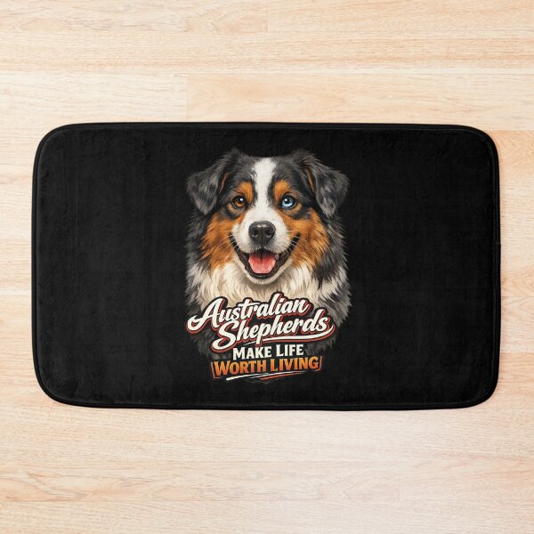 Item preview, Australian Shepherd Heterochromia Dog Portrait – Australian Shepherds Make Life Worth Living designed and sold by 486DesignCo.