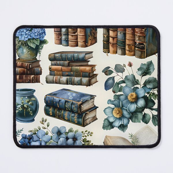 Item preview, Vintage Blue Botanical & Antique Books Sticker Sheet designed and sold by VineVibe16Studio.