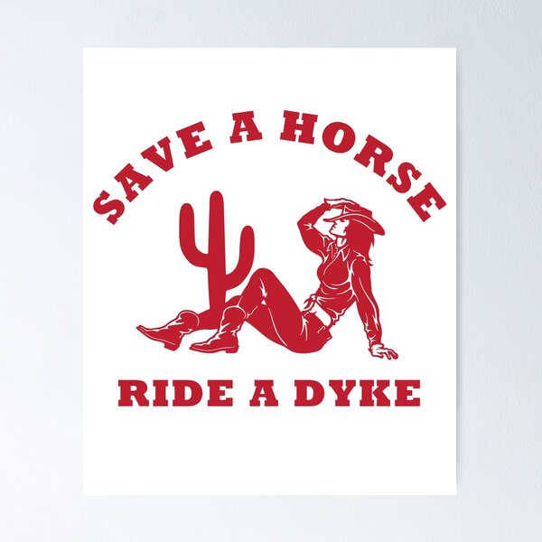 Item preview, Save a Horse Ride A Dyke - Vintage Cowgirl Howdy Lesbians designed and sold by Teeter-Totter.