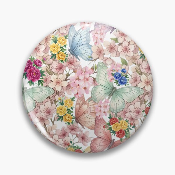 Item preview, Watercolor Butterfly Garden and Floral Paradise Pattern designed and sold by VibranPalette.