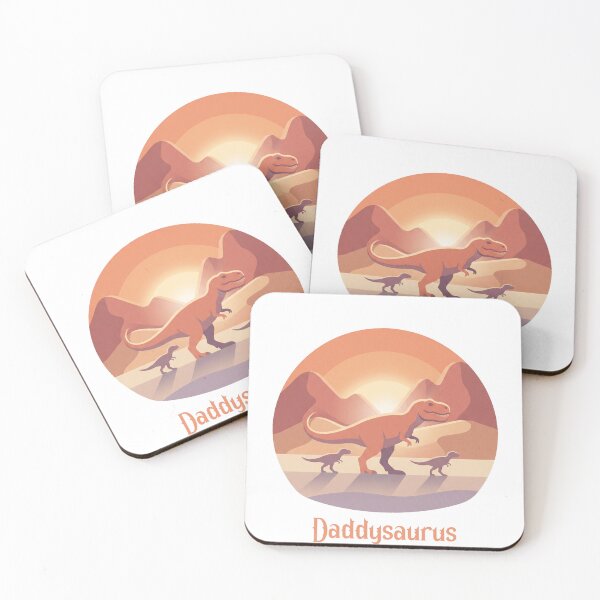 Item preview, Retro Daddysaurus Sunset Dino Family Silhouette designed and sold by MythicCotton.
