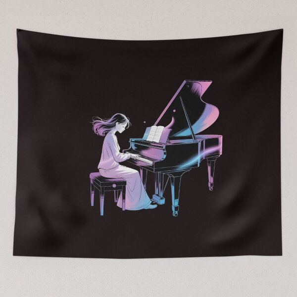 Artikelvorschau, Keyboard Piano Girl – Design für Keyboard-Pianistin und Musikliebhaberin entworfen und verkauft von Redgiant87x.
