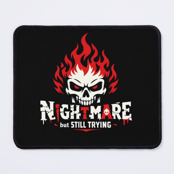 Item preview, Nightmare But Still Trying – Dark Skull Gothic Streetwear Design designed and sold by CosmicSplendor.