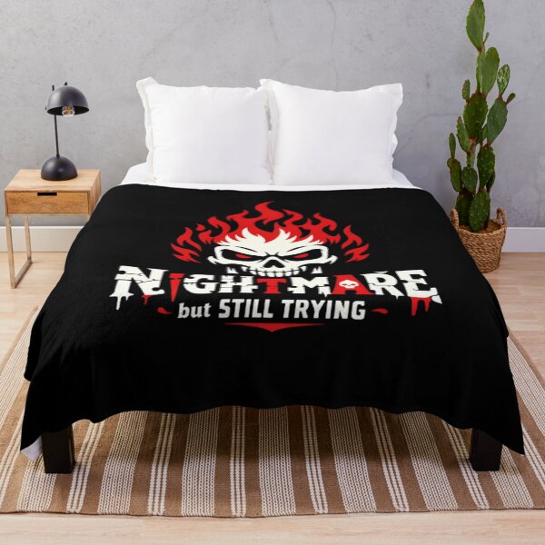 Item preview, Nightmare But Still Trying – Dark Skull Gothic Streetwear Design designed and sold by CosmicSplendor.