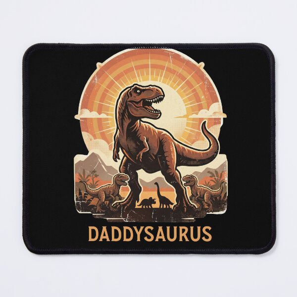 Item preview, Vintage Daddysaurus T Rex Retro Sunset Power designed and sold by MythicCotton.