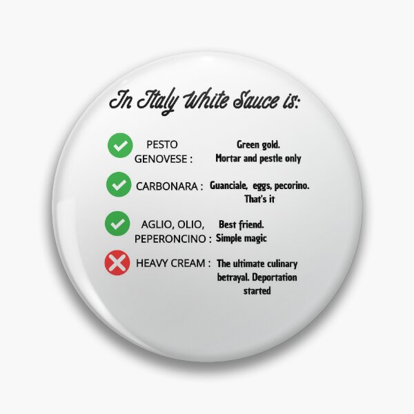 Item preview, In Italy White Sauce Is - Funny Italian Pasta Rules designed and sold by TheItaliandilemma.