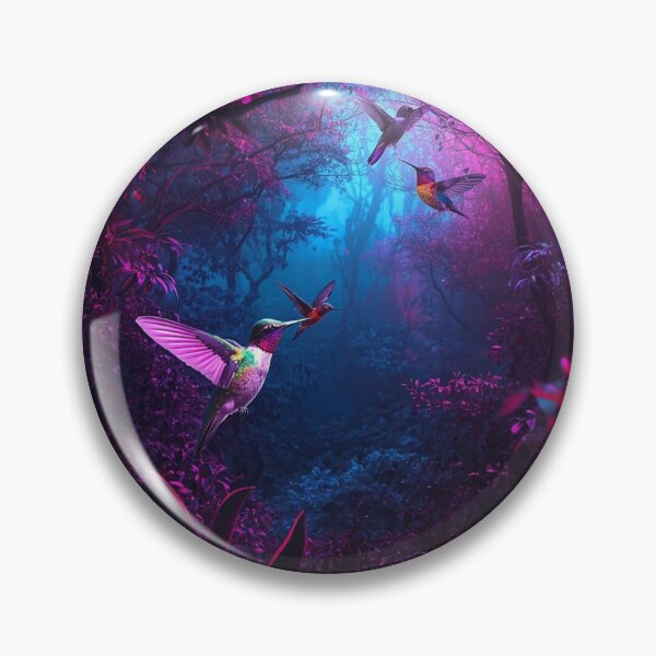 Item preview, Beautiful colorful hummingbirds at night. designed and sold by Knock on my door.